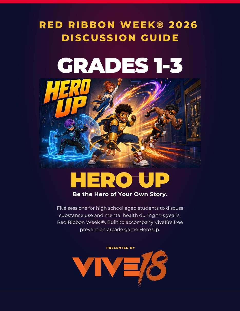 Front cover of the Hero Up Discussion Guide for Grades 1-3